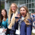 A group of incoming D1 students participating walking over to the School of Dentistry on Welcome Day